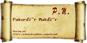 Pakurár Makár névjegykártya